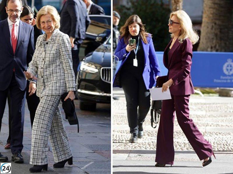 Sofía y Koplowitz deslumbran con su elegancia en los Premios Princesa de Asturias en Oviedo.