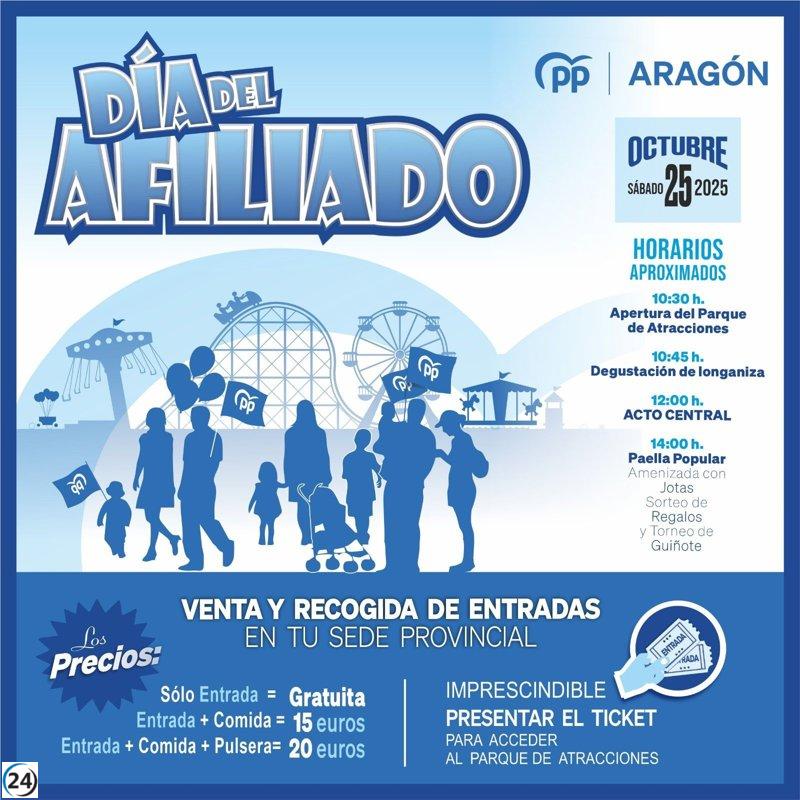 Feijóo encabeza un mitin en Zaragoza para celebrar el Día del Afiliado del PP en Aragón.