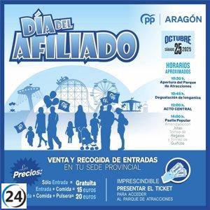 Feijóo encabeza un mitin en Zaragoza para celebrar el Día del Afiliado del PP en Aragón.