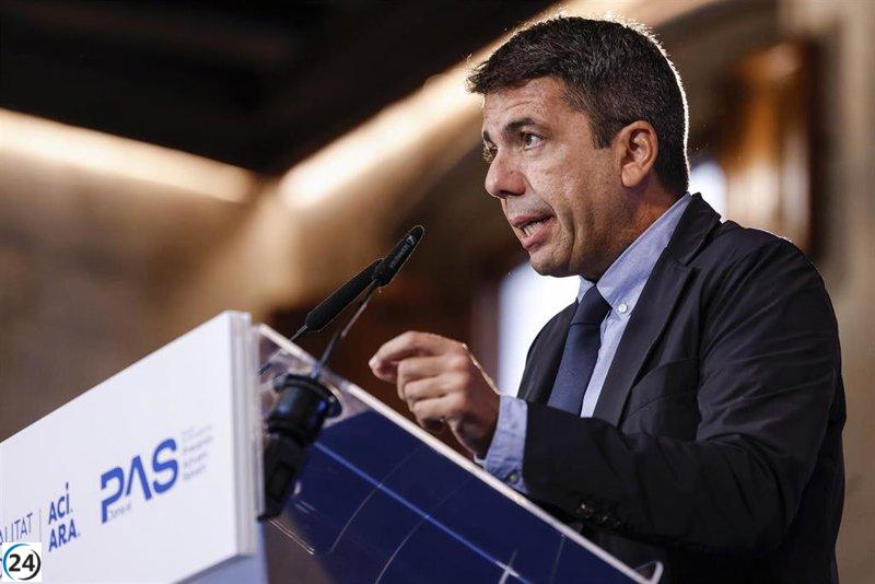 Mazón solicita al Gobierno una cooperación activa en el aniversario de la dana y llama a evitar la