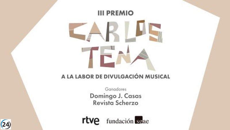 Scherzo y el fotoperiodista Domingo J. Casas galardonados con el III Premio Carlos Tena de SGAE y TVE.