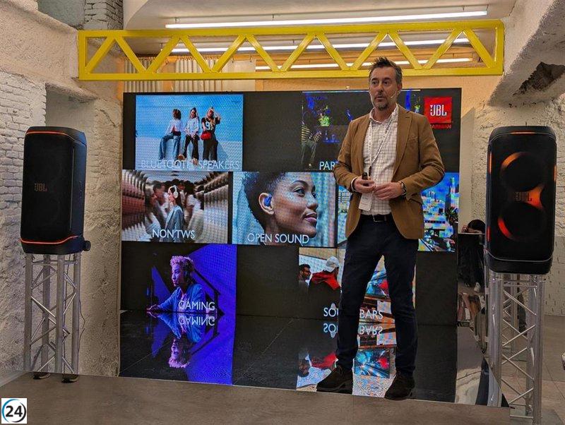 JBL resalta el crecimiento del mercado español: altavoces portátiles suben un 14% y partybox un 17%.