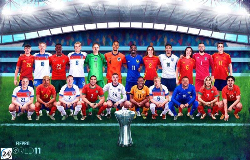 Jugadores del FC Barcelona destacan en el equipo ideal del año de FIFPRO: Pedri, Lamine, Alexia Putellas, Aitana y Ona Battle.