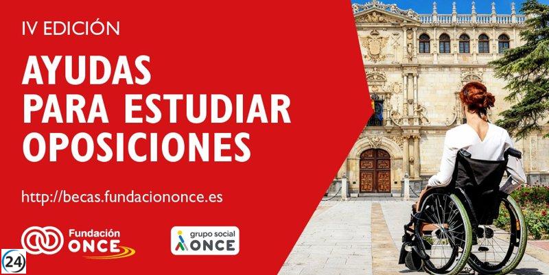 Fundación ONCE apoya a 67 estudiantes con discapacidad con becas para oposiciones.