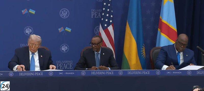 RDC y Ruanda, junto a Trump, sellan pacto para acabar con la violencia.