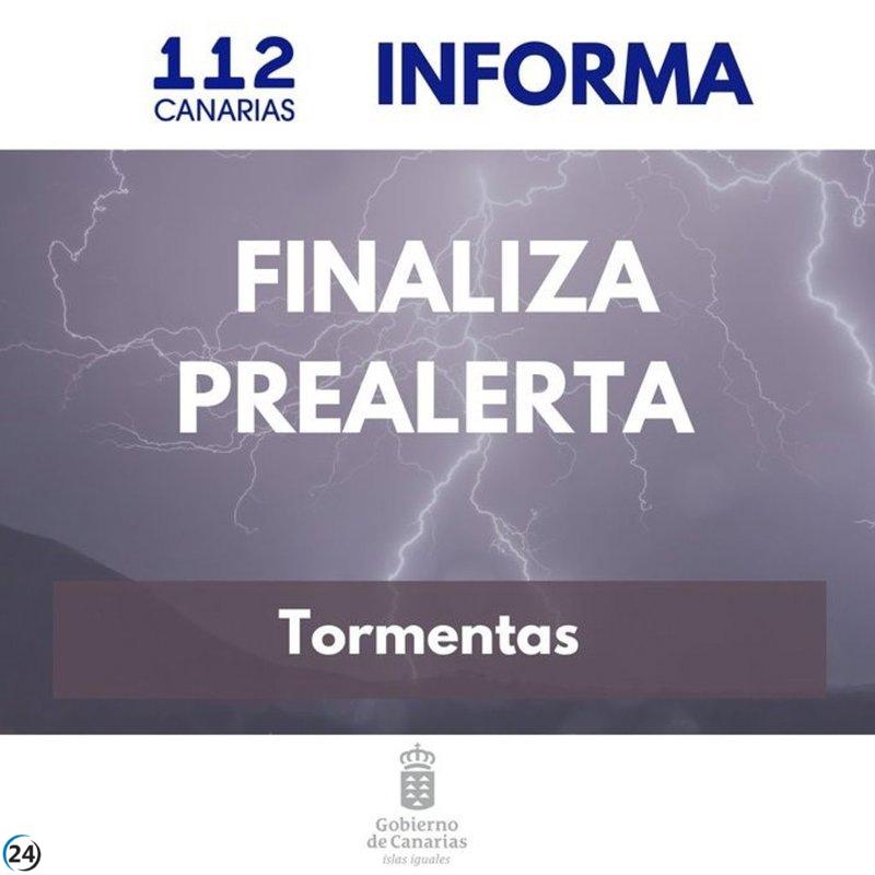 Se levanta la alerta meteorológica por tormentas y lluvias en Lanzarote y Fuerteventura.
