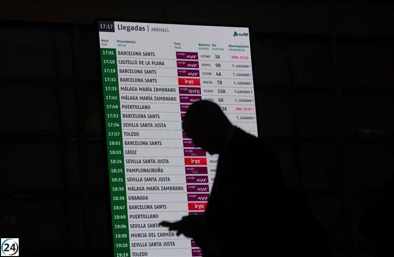 Renfe, Iryo y Ouigo extienden en 25 minutos el viaje entre Madrid y Barcelona hasta fin de año.