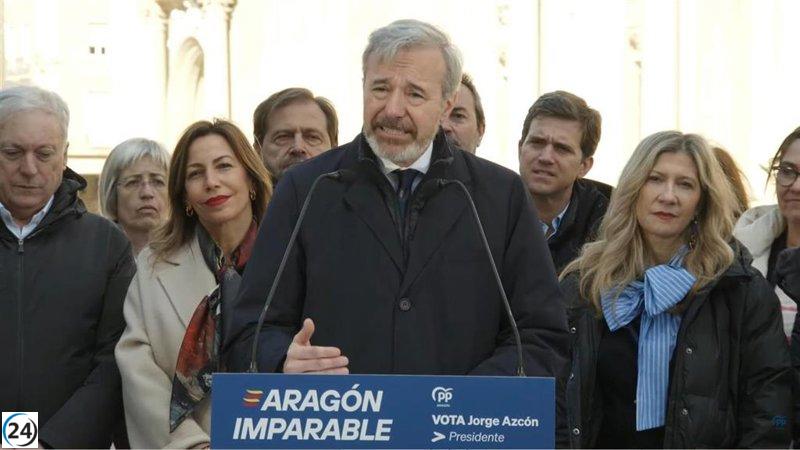 Azcón critica a Alegría por recurrir a un acusado de acoso sexual para su campaña.