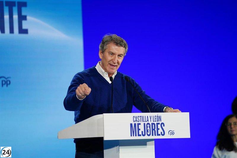 Feijóo critica la diversidad del PSOE, señalando que incluye a Óscar López pero no a Lambán.