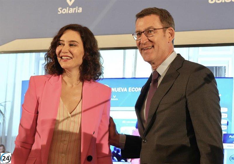 Feijóo promete a Ayuso más plazas MIR y ayuda para atraer inversiones si llega a Moncloa.