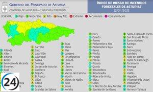 El riesgo de incendios desciende en Asturias y deja de ser 