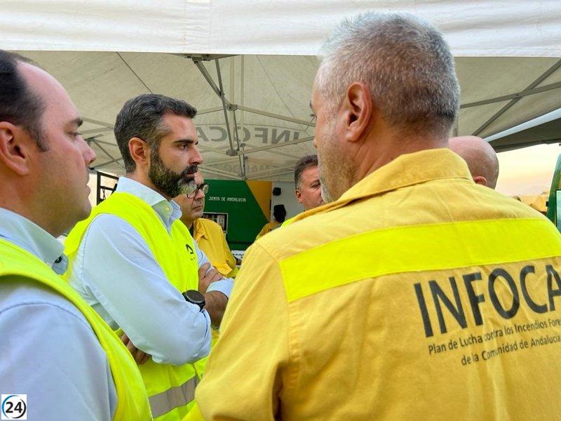 La Junta de Andalucía despliega 4.500 efectivos y 120 vehículos pesados por aumento del riesgo de incendios.