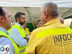 La Junta de Andalucía despliega 4.500 efectivos y 120 vehículos pesados por aumento del riesgo de incendios.