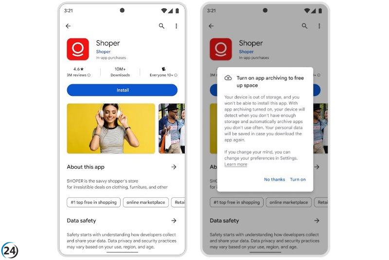 Google Play lanza función para liberar espacio en móviles.