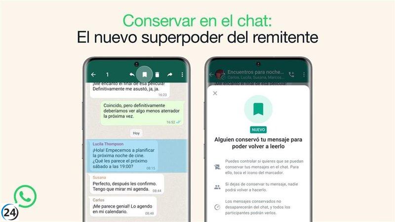 WhatsApp estrena función para guardar mensajes temporales en el chat.