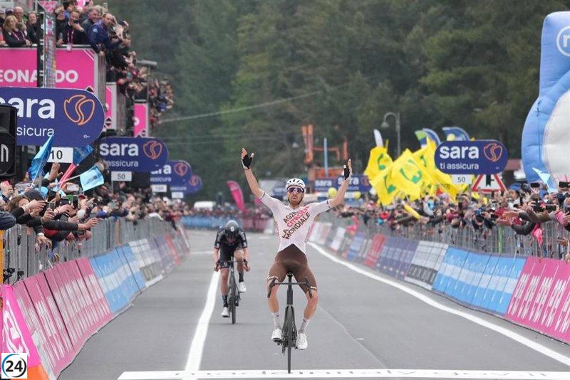 Leknessund se convierte en el nuevo líder del Giro tras la victoria de Paret-Peintre en Lago Laceno.