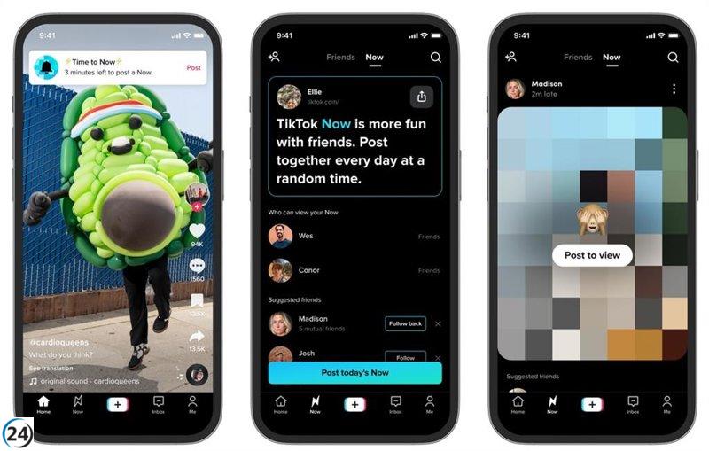 TikTok Now, la función de alertas para compartir fotos y videos diarios en el estilo BeReal, ha sido retirada por ByteDance.