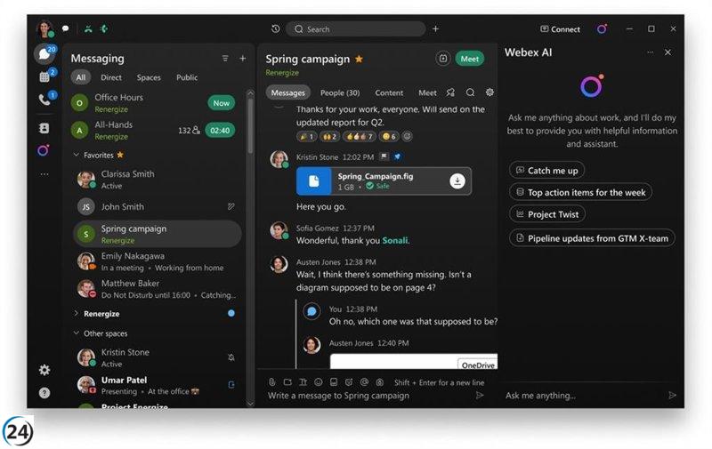 Webex de Cisco revoluciona la comunicación y colaboración al combinar las poderosas capacidades de texto, audio y vídeo