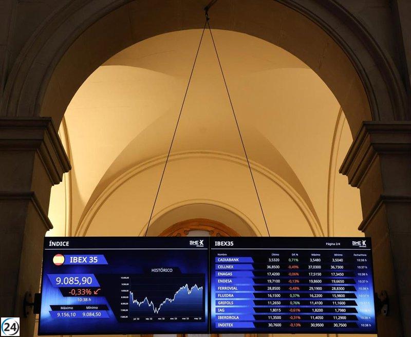 El Ibex 35 se incrementa ligeramente en su inicio, conservando los 9.300 puntos.