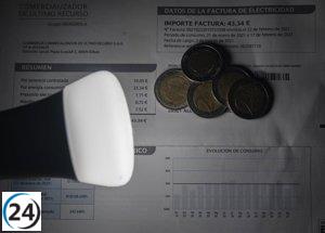 Histórico descenso: La tarifa eléctrica disminuirá en un 24% este viernes, situándose en 54,35 euros/MWh.