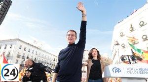 Feijóo en la protesta del PP contra la amnistía: 