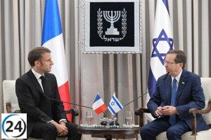Macron reitera respaldo de Francia al presidente de Israel en busca de aclarar su postura respecto a Gaza.