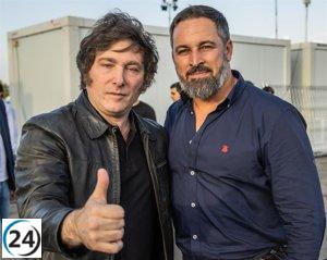 Milei extiende una invitación a Abascal para acompañar su asunción como presidente de Argentina en unos días.
