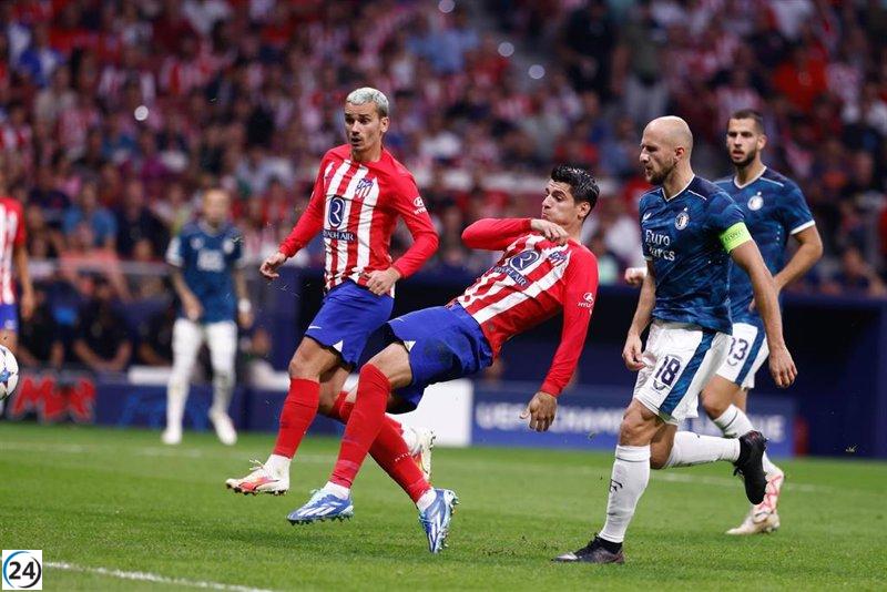 El estadio De Kuip abre las puertas a los octavos de final para el Atlético de Madrid, en un paso hacia la victoria.