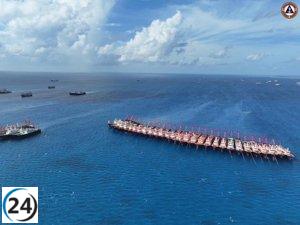 China envía más de 130 embarcaciones militares a las controvertidas islas Spratly, denuncia Filipinas.