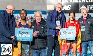 Tariku Novales y Majida Maayouf destrozan los récords nacionales de maratón en España.
